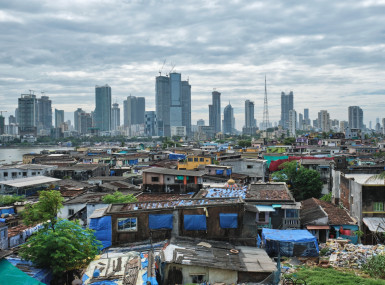 view of mumbai skyline over slums in bandra suburb 2023 11 27 05 15 22 utc