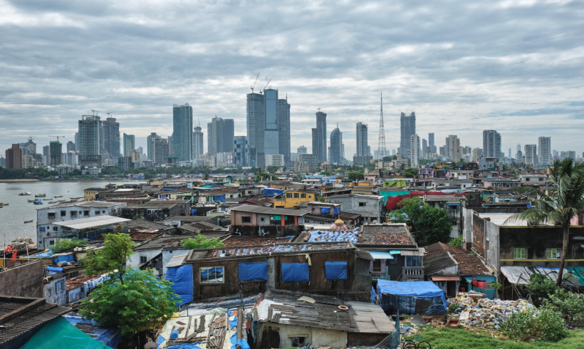 view of mumbai skyline over slums in bandra suburb 2023 11 27 05 15 22 utc